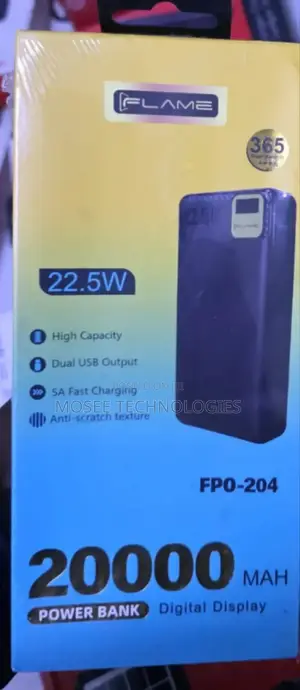 FLAME FPQ-204 20000mAh Dual USB Fast-Charge Power Bank