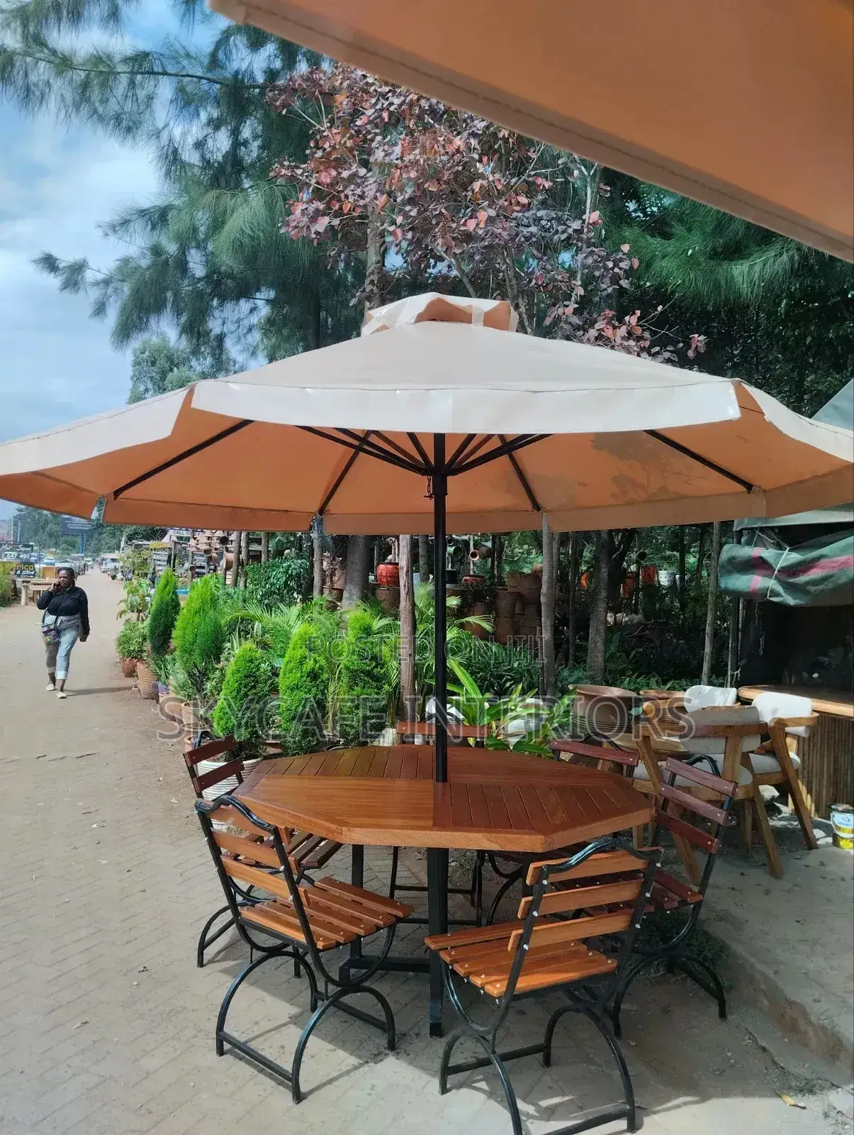 Garden Umbrella 6 Chairs Outdoor