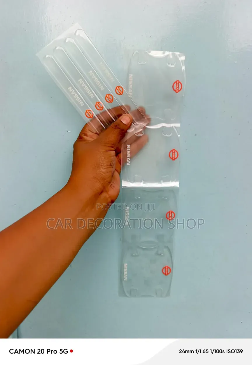 8pc Nissan Branded Clear Antiscratch Silicone Handle Stickers