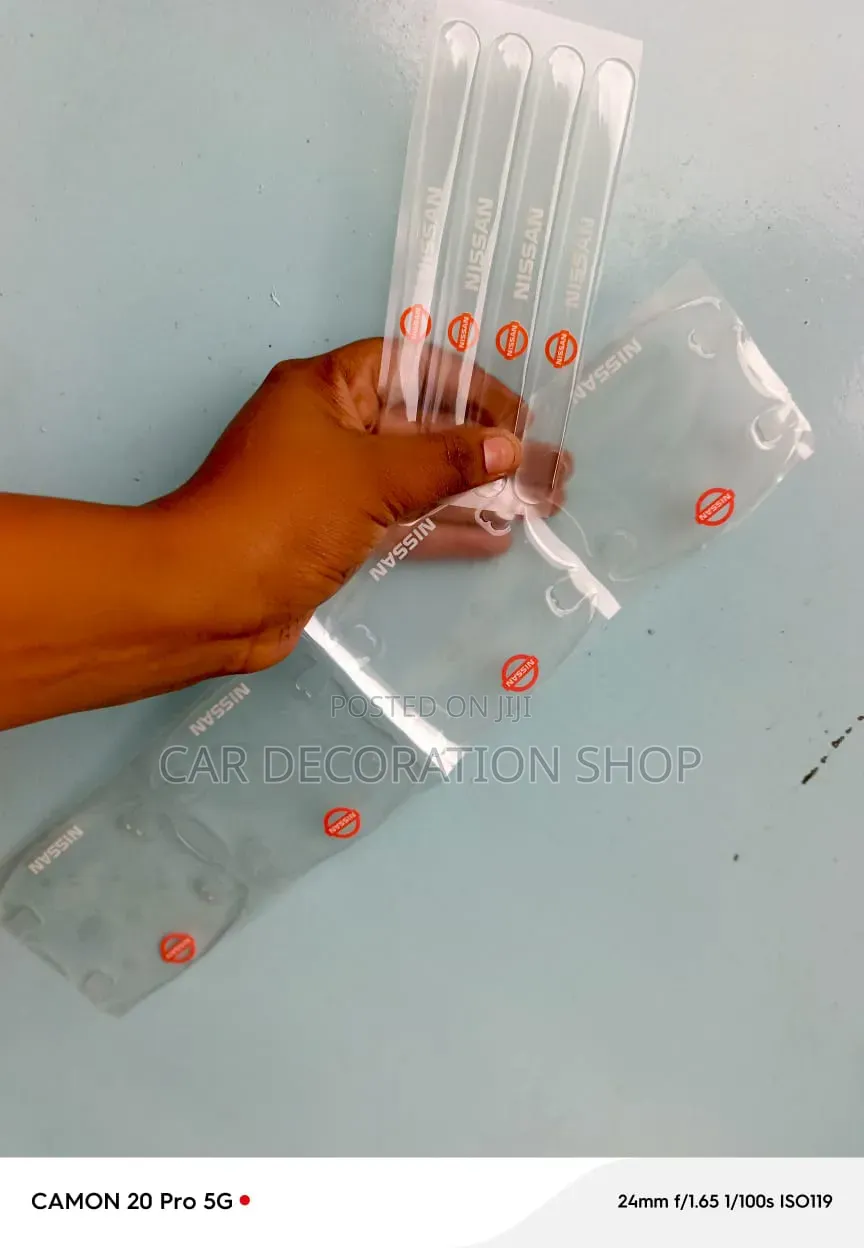 8pc Nissan Branded Clear Antiscratch Silicone Handle Stickers
