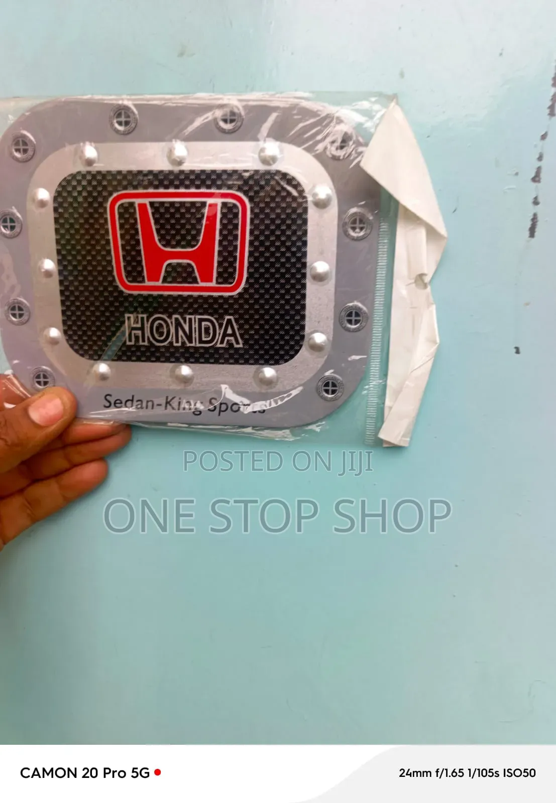 Honda Carbon Fiber Style Weave Background Accented Fuel Tank Sticker