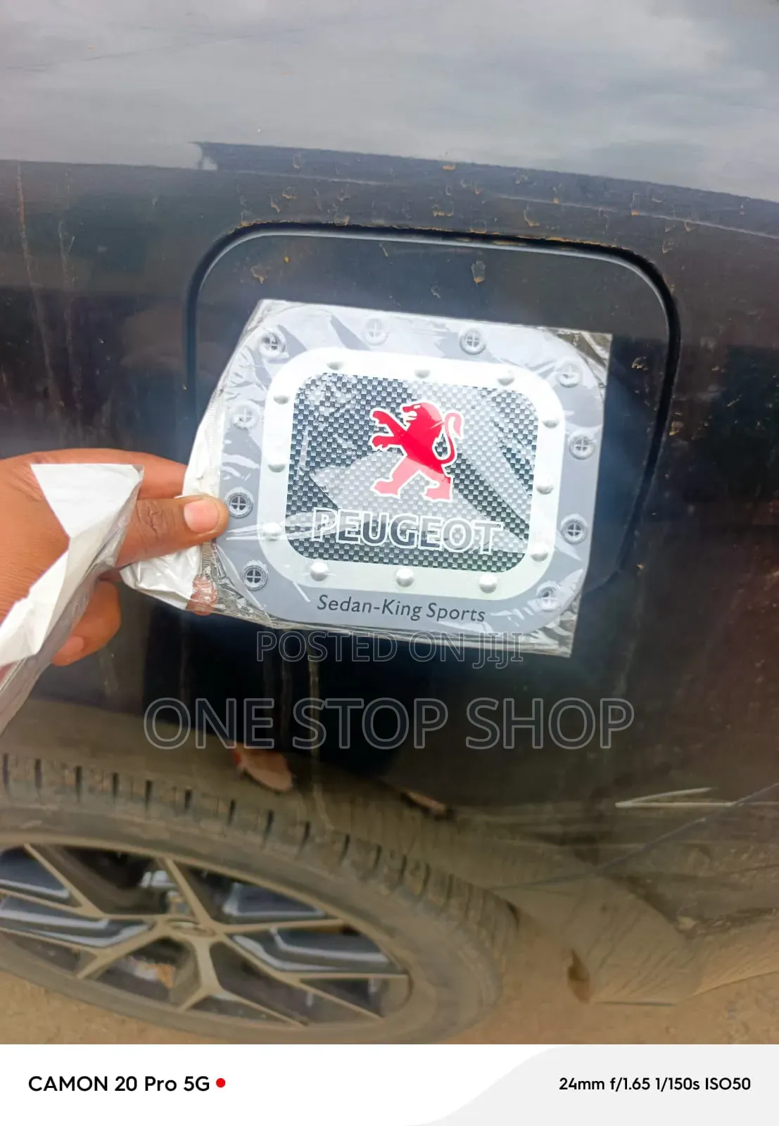 Peugeo Self Adhesive Sticker Fuel Tank Sticker With Faux Rivert Border