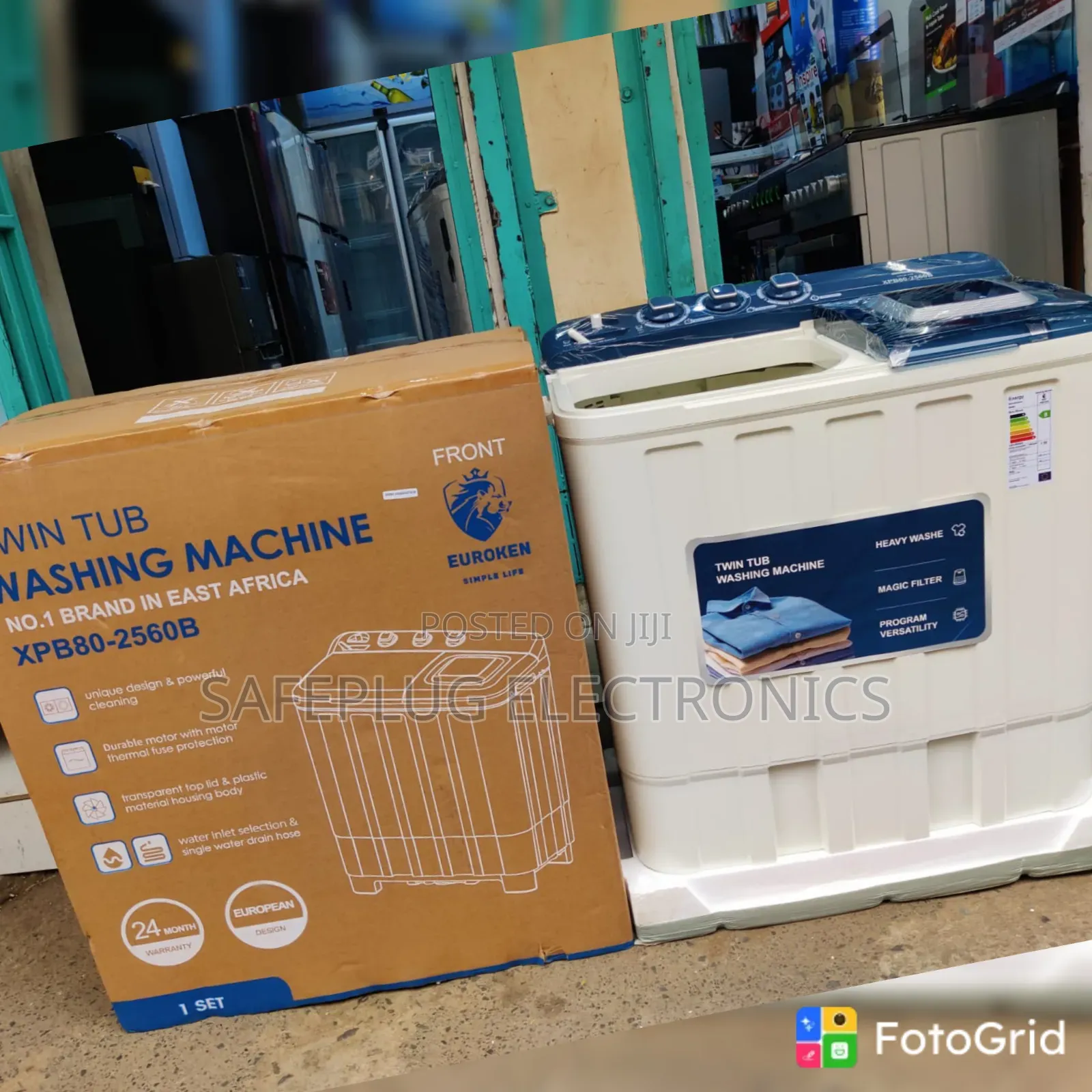 Euroken 8KG Twin Tub Washing Machine – Semi-Automatic Laundry Solution