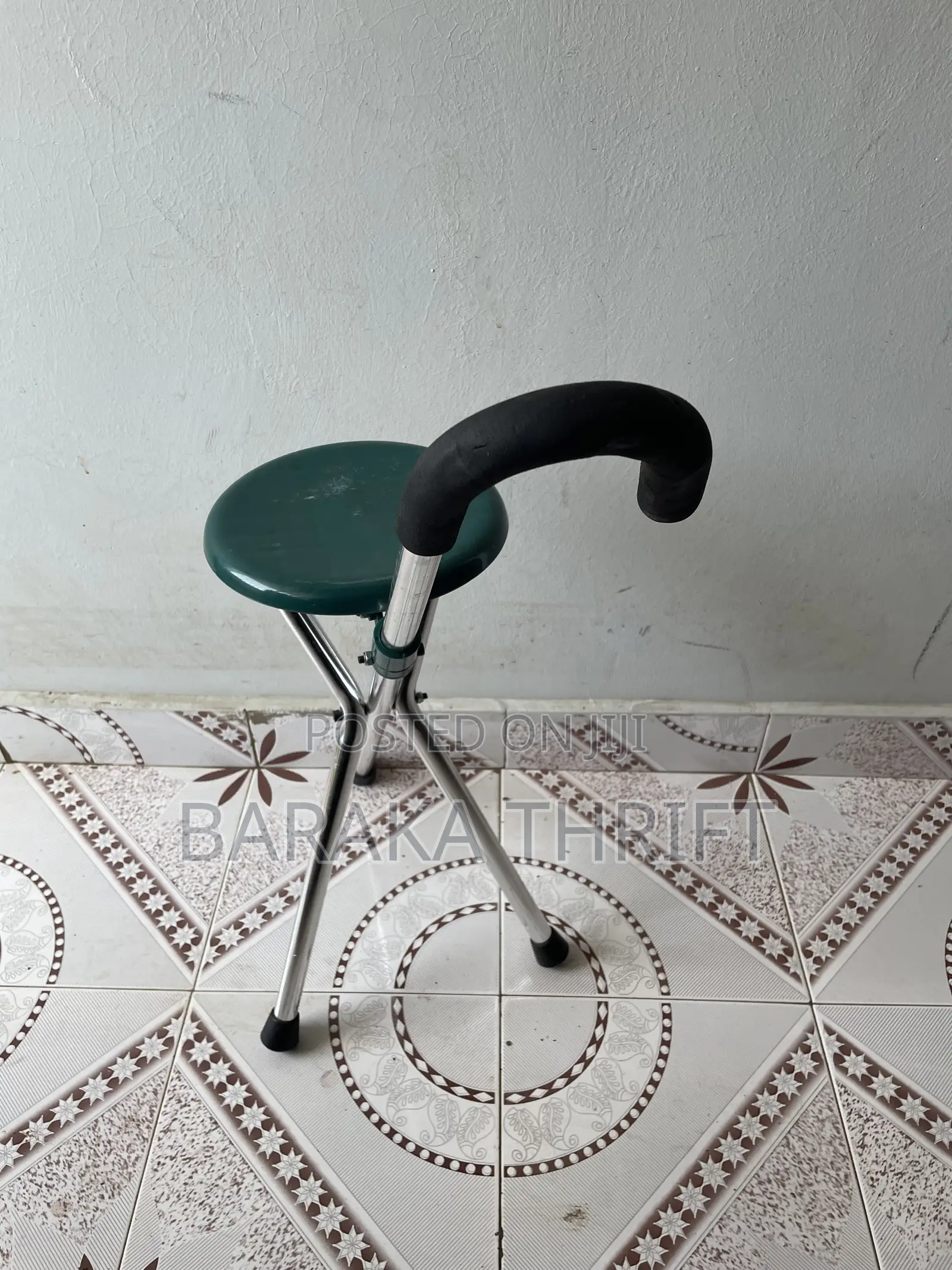 Lightweight Folding Walking Cane Chair Stool for Seniors & Travel