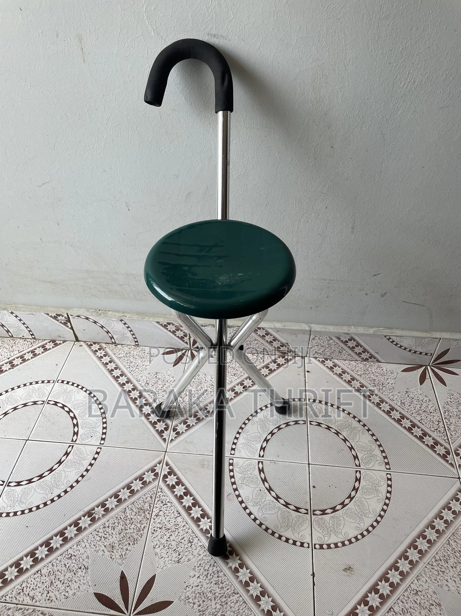 Lightweight Folding Walking Cane Chair Stool for Seniors & Travel