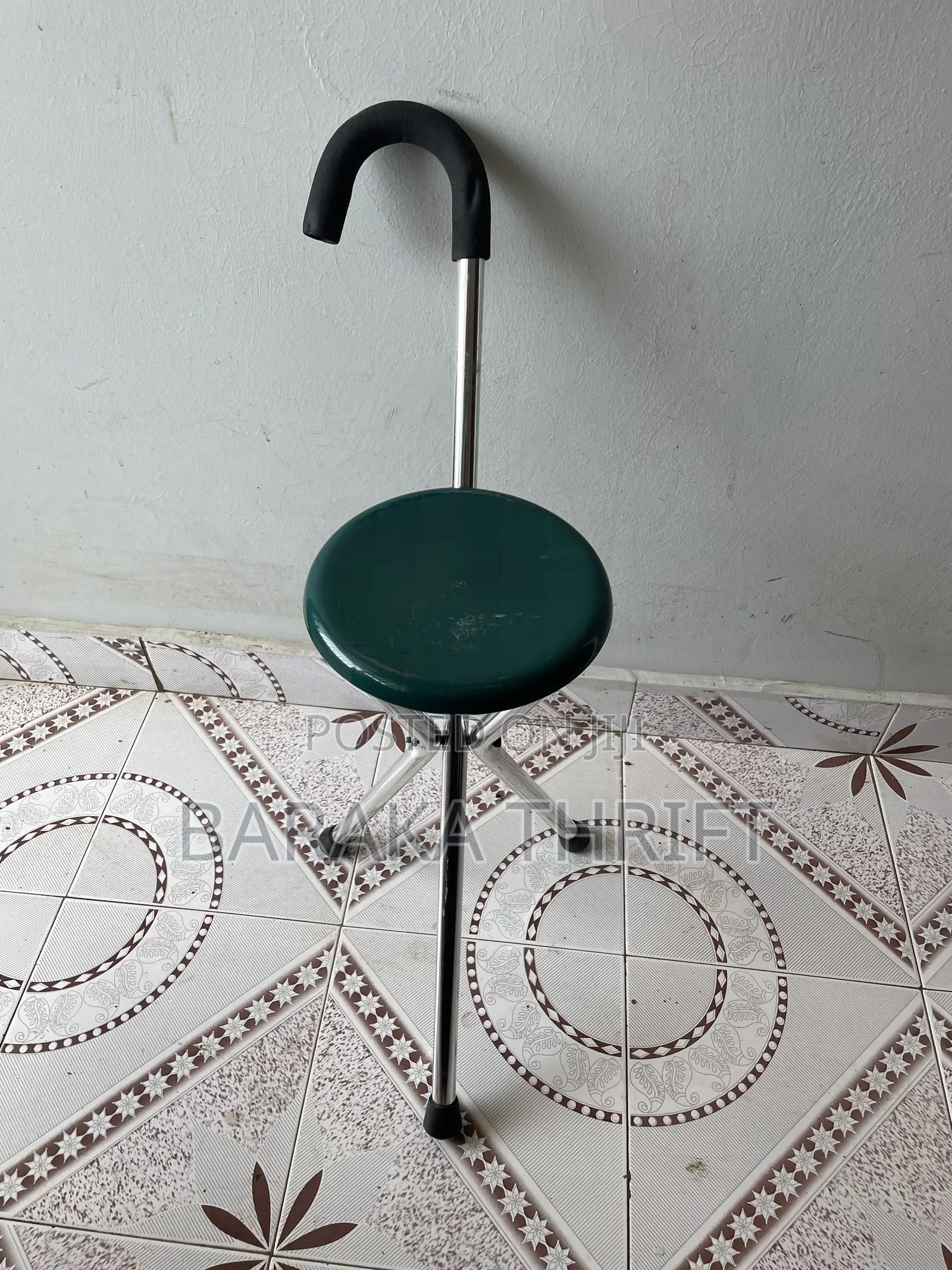 Lightweight Folding Walking Cane Chair Stool for Seniors & Travel