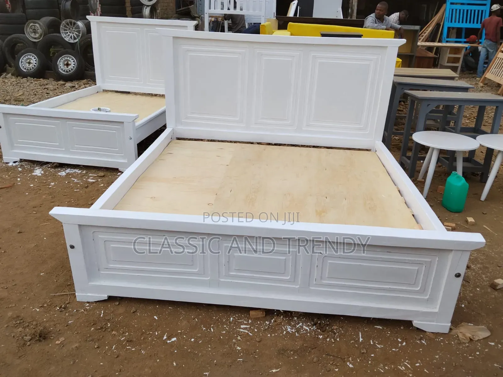 White 6x6 Panelled Bed