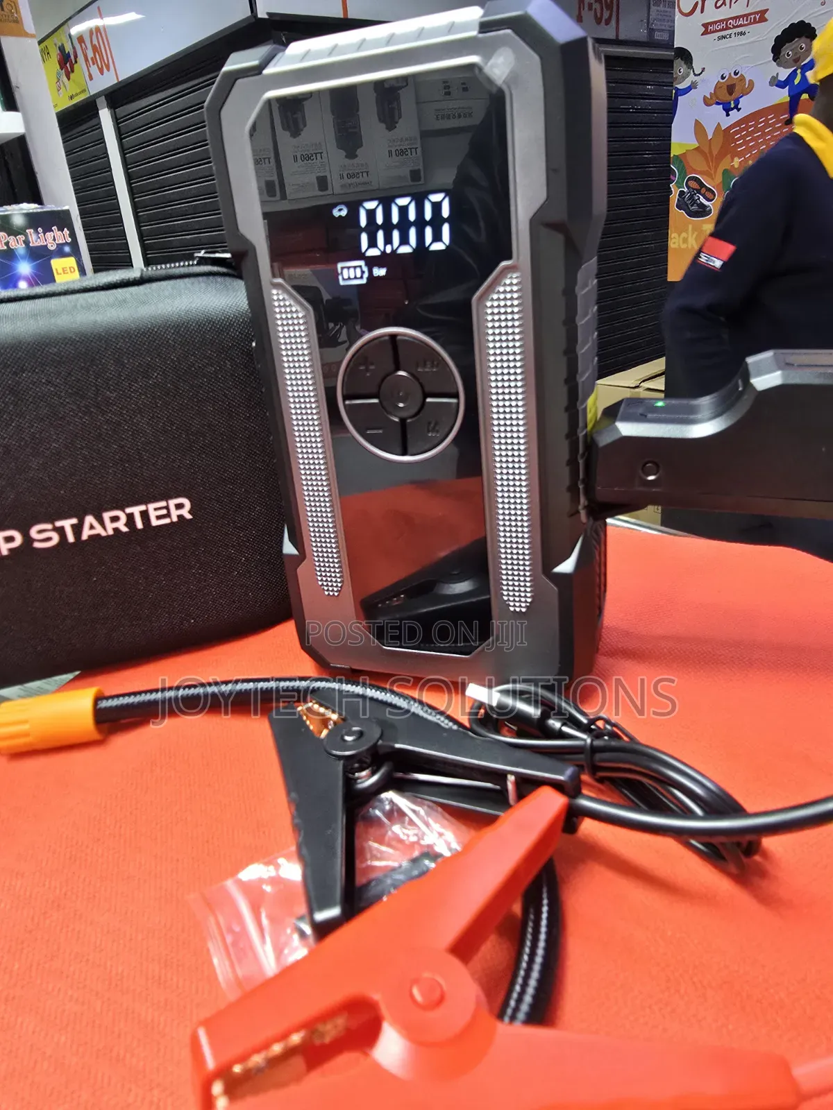 4-in-1 12V Car Jump Starter & Air Compressor – Heavy Duty