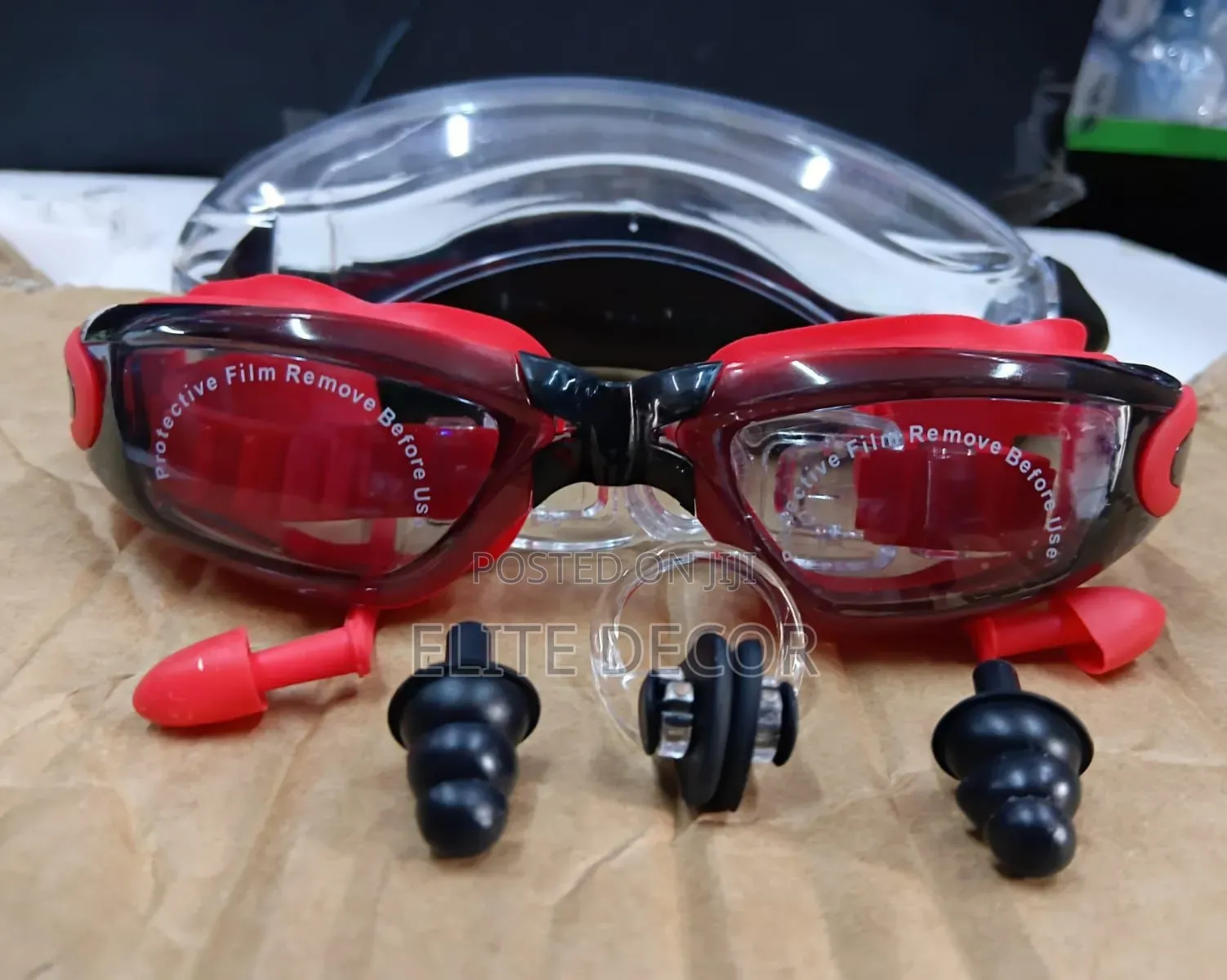 Anti-Fog UV Protection Swimming Goggles With Ear & Nose Plugs