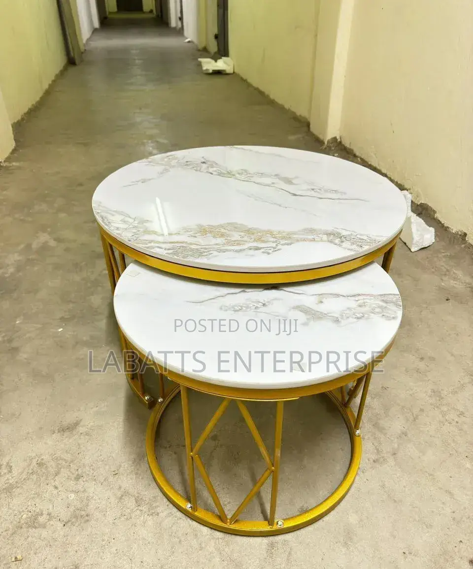 Modern Luxury 2-in-1 Pure Marble Nesting Tables