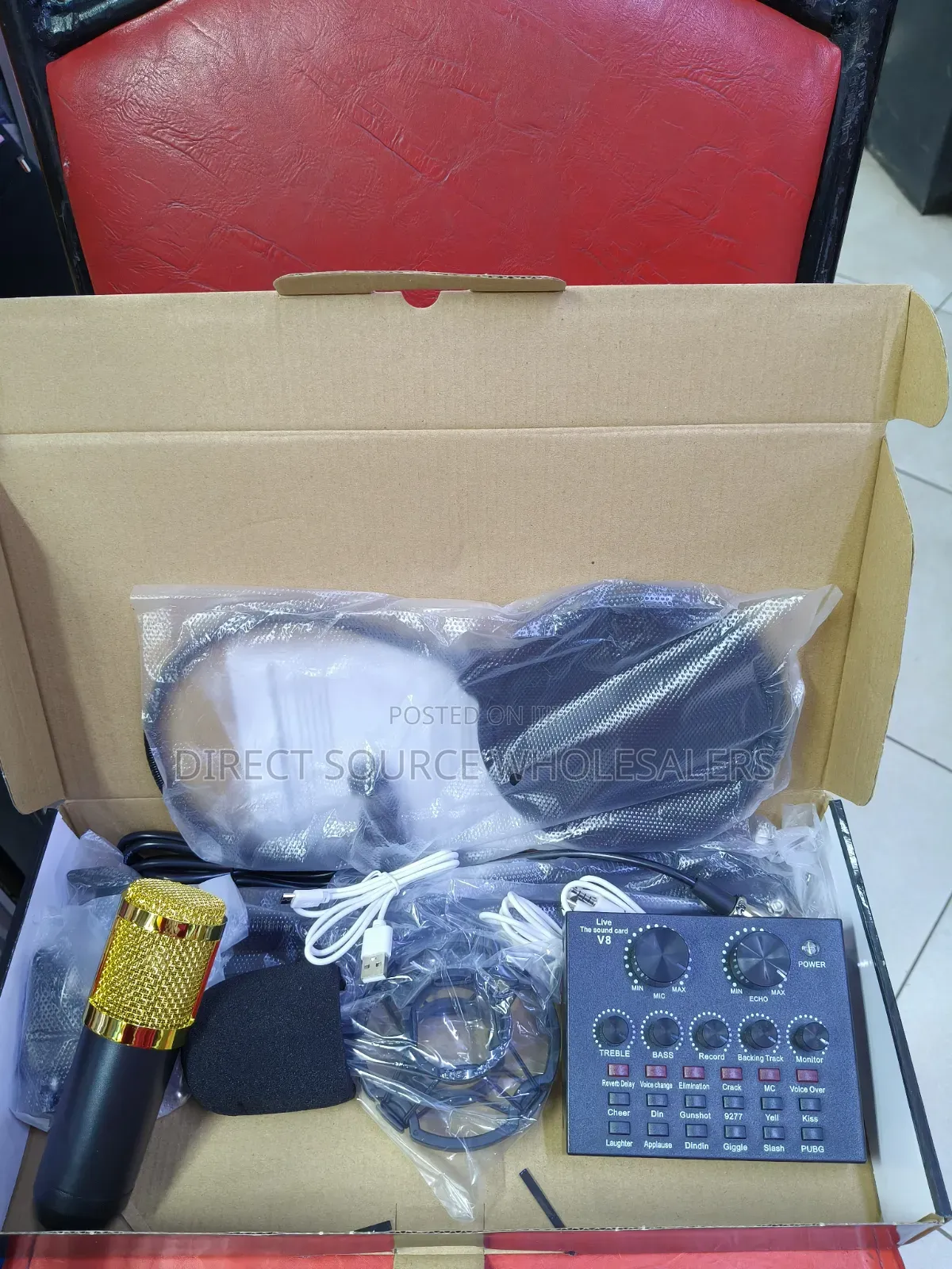 BM800 Condenser Mic With V8 Sound Card – Podcast & Studio Recording