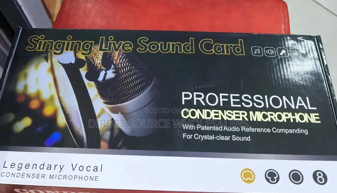 BM800 Condenser Mic With V8 Sound Card – Podcast & Studio Recording