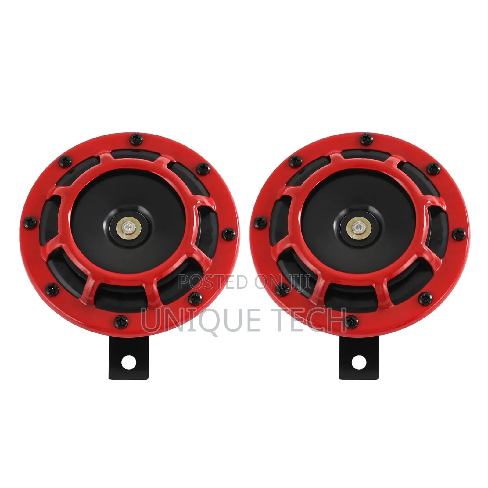 12V Twin Tone Horn Set Red Hella Car Horns