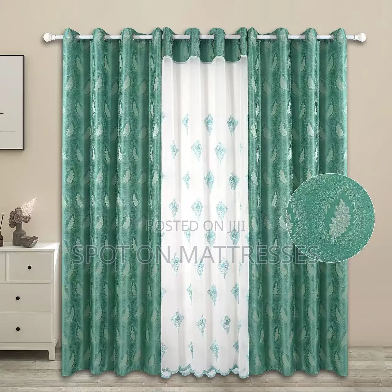 3 in 1 Curtains and Drapes Set. 2 Curtains 1.5MX2.7M. 1 Sheer