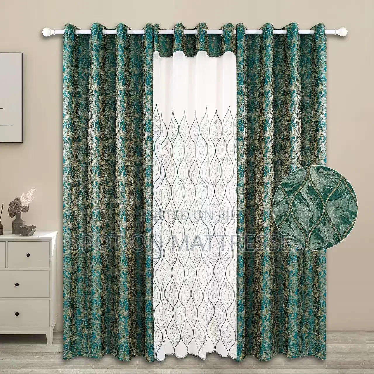 3 in 1 Curtains and Drapes Set. 2 Curtains 1.5MX2.7M. 1 Sheer