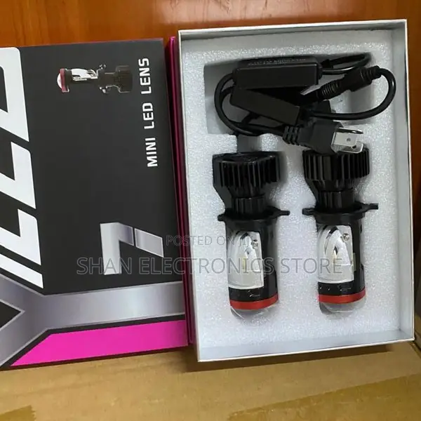 H4 Y7 LED Mini Projector Headlight Bulbs High & Low Beam