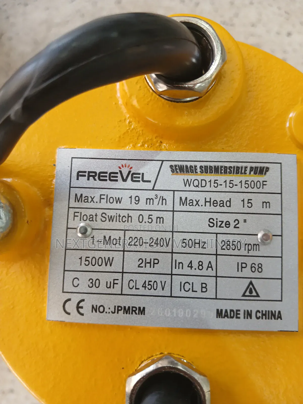 2hp Freevel Sewage Pump