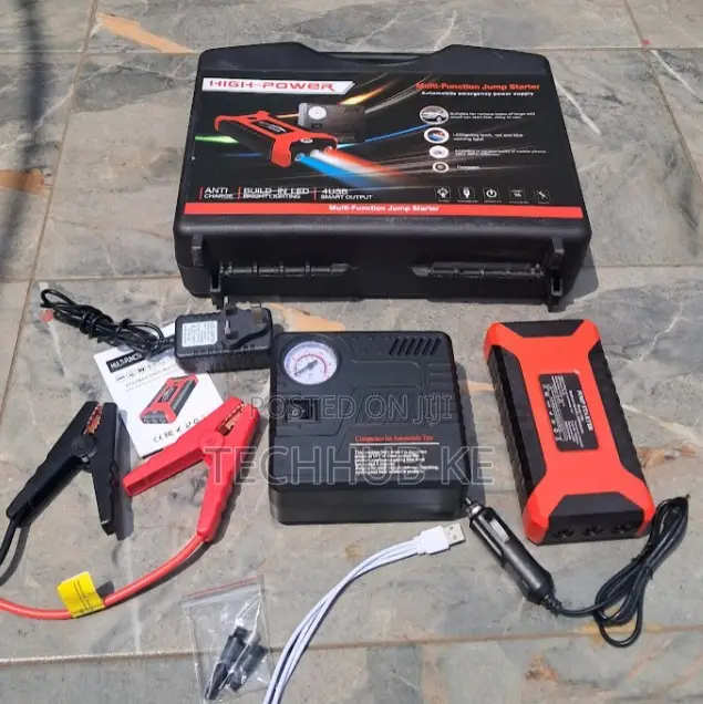 Portable Car Battery Jump Starter With Air Compressor