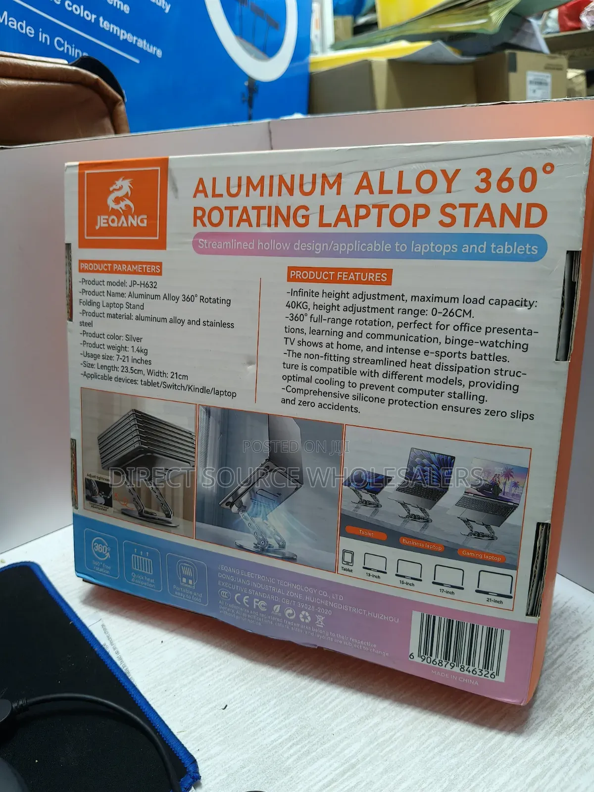 Jeqang Aluminium Alloy Rotating Laptop Stand