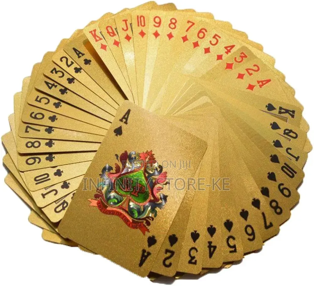 GOLD $100 Dollar Sign Poker Cards-Made From Durable Plastic Material