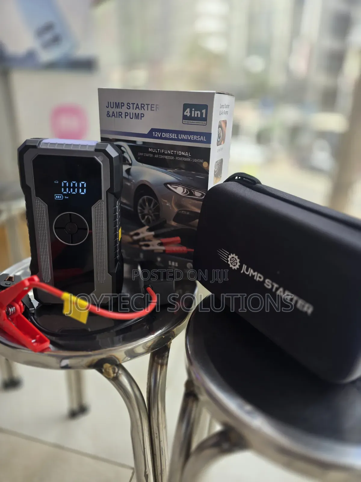 🔥 Original 4-in-1 Car Jump Starter & Air Compressor 12V