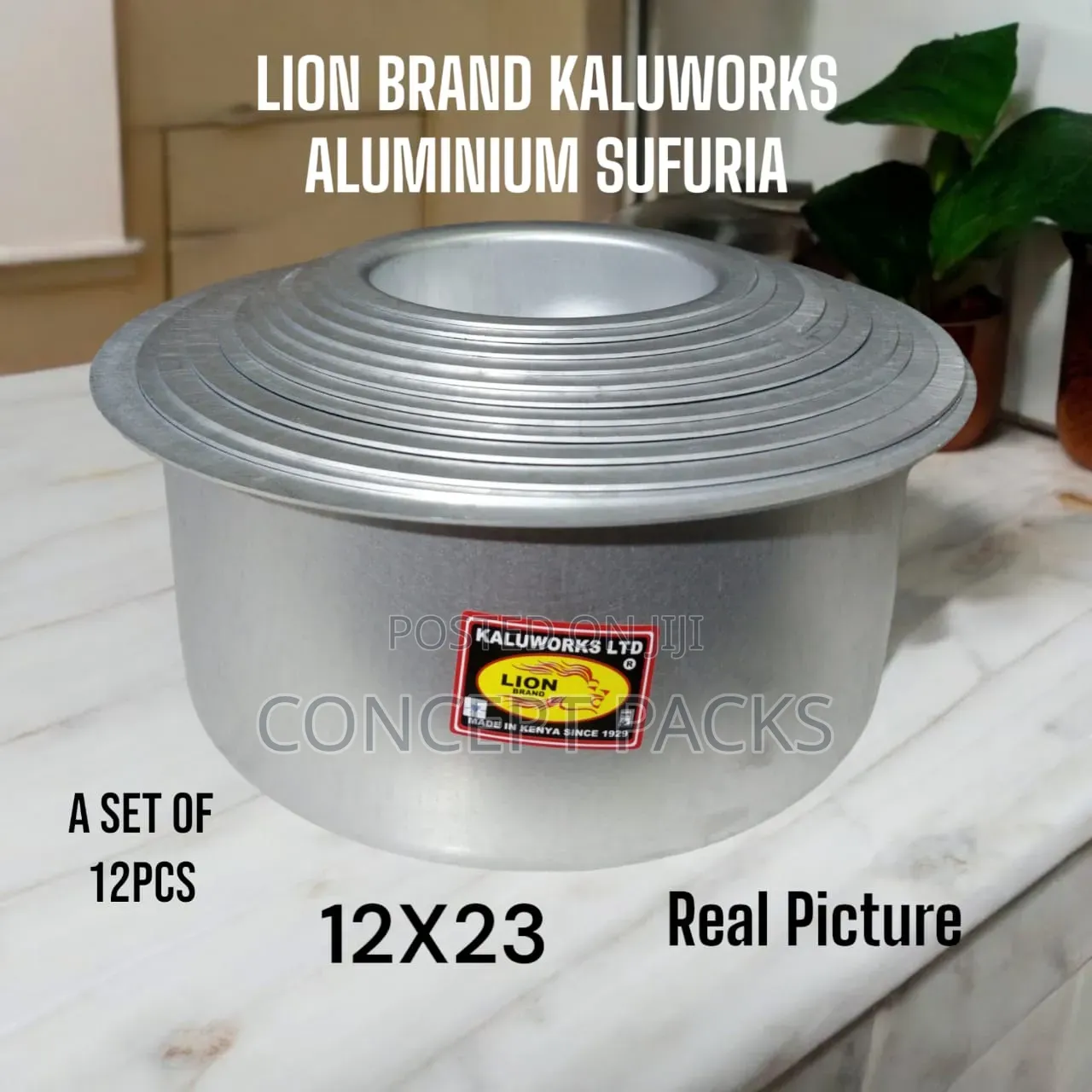 12 Pieces – Lion Brand Kaluworks Sufuria (Deluxe) Size. 12X23