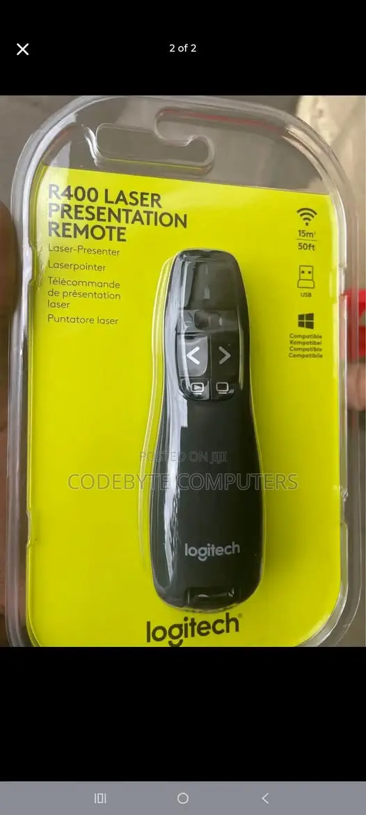 Logitech R400 Laser Presentation Remote Basic Slide