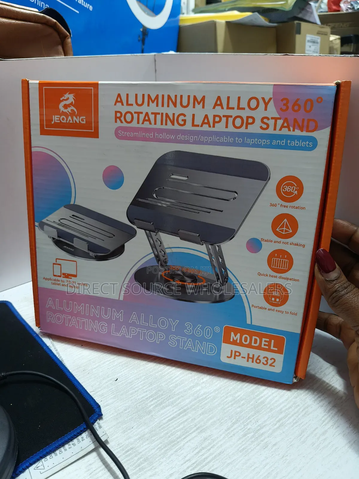 Foldable Aluminium Laptop Stand – 360° Rotation