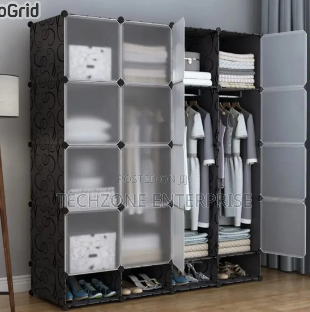 Portable 4- Column Plastic Wardrobes in  Different Colours ,,