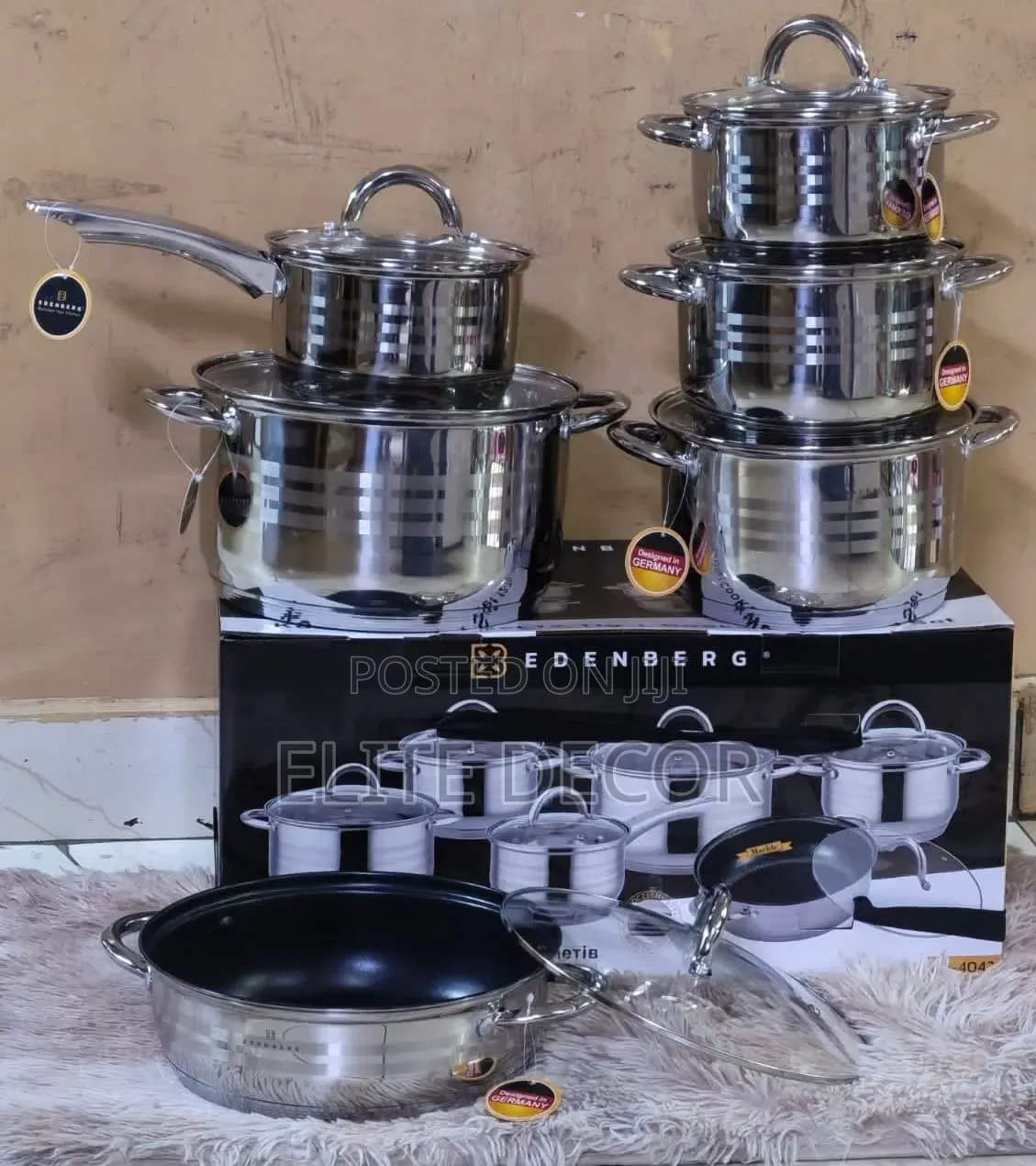 Edenburg EB-4041 12-Piece Stainless Steel Cookware Set