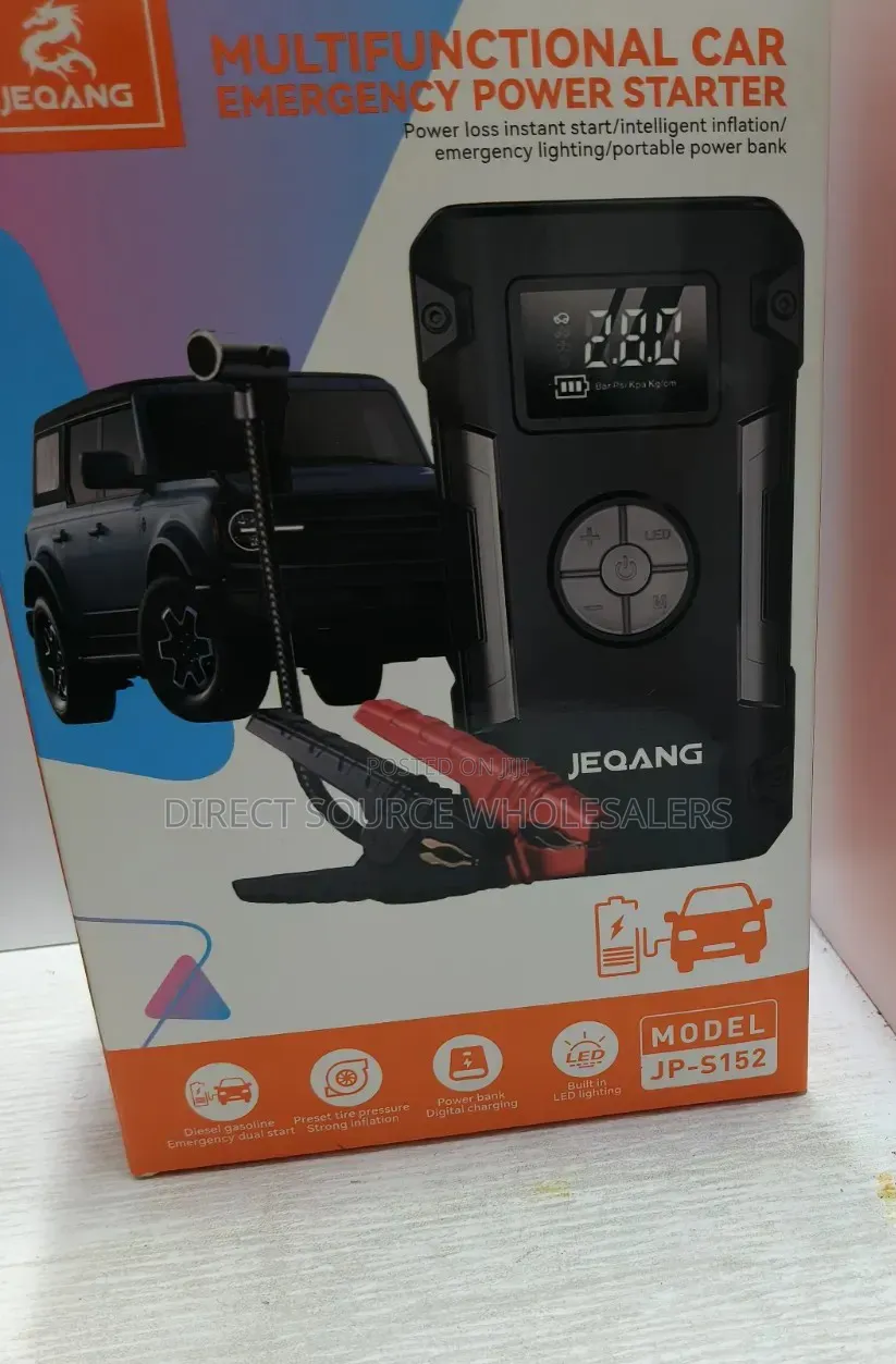Jeqang Portable Car Jump Starter & Air Inflator