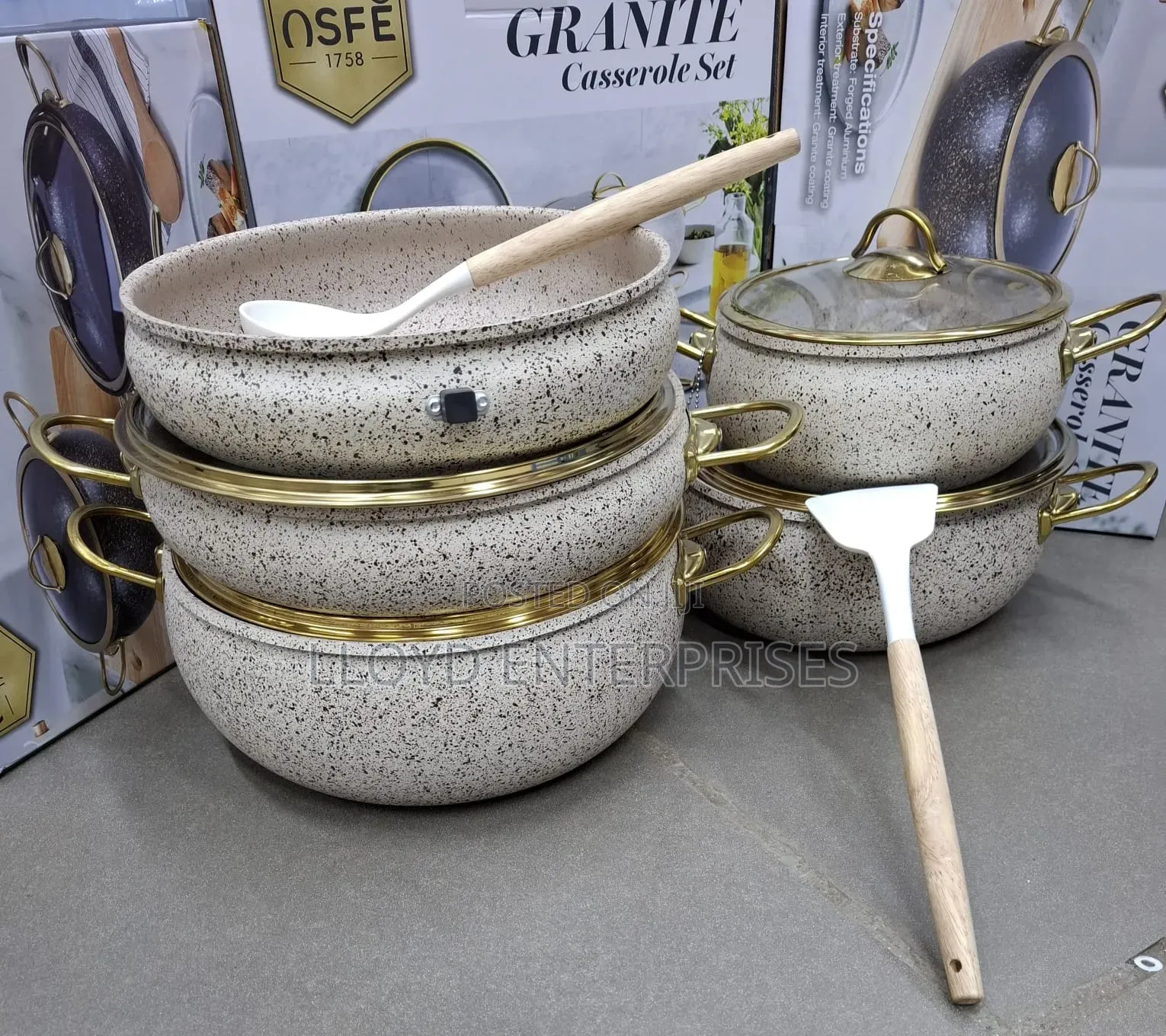 Amberay Granite Casserole Set 11pcs