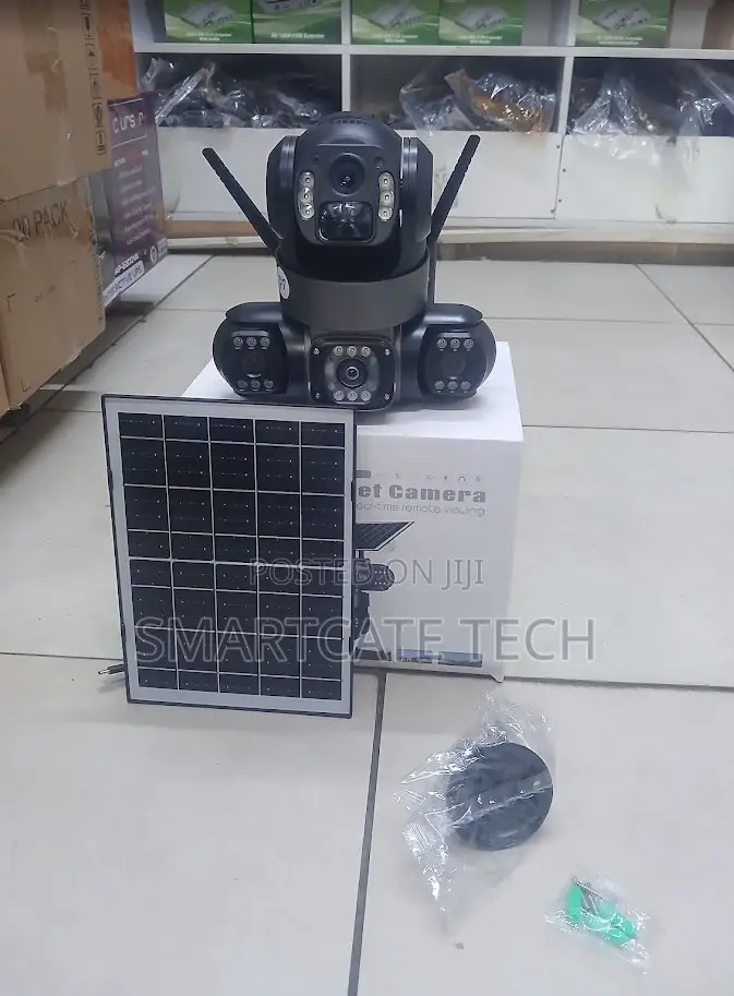 4G Triple Lens Solar Security Camera – 360° CCTV, Color Night Vision