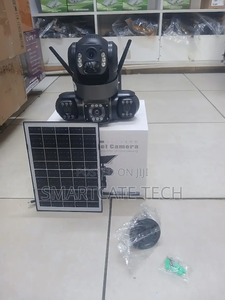 Triple Lens 4G Solar Surveillance Camera – HD CCTV, Night Vision