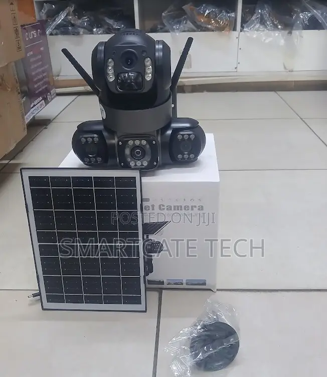 Triple Lens 4G Solar CCTV Security Camera – 360° Protection