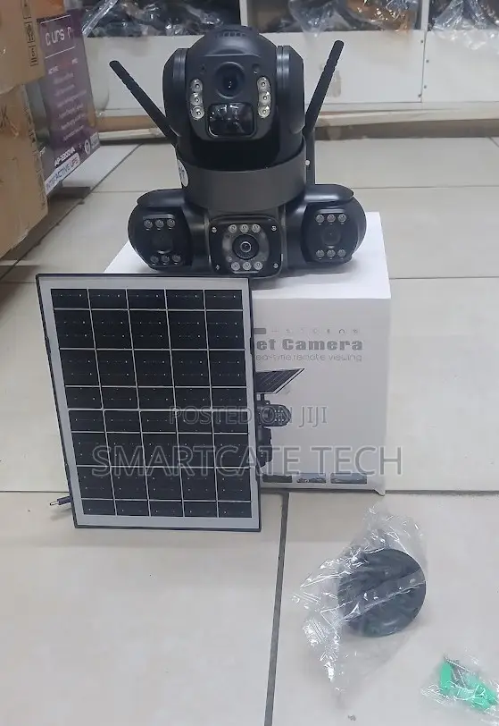 Triple Lens 4G Solar Security Camera – 360° HD CCTV & Night Vision