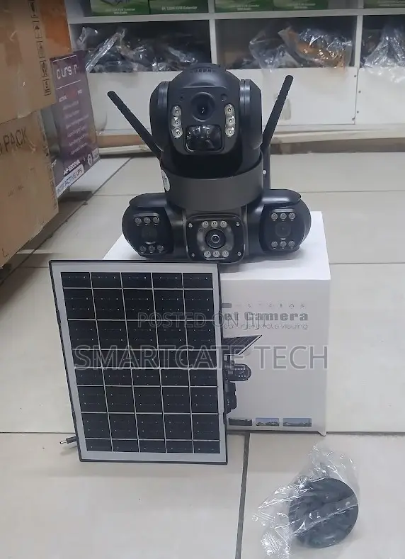 4G Solar Triple Lens CCTV Camera – 360° Monitoring & Remote Viewing