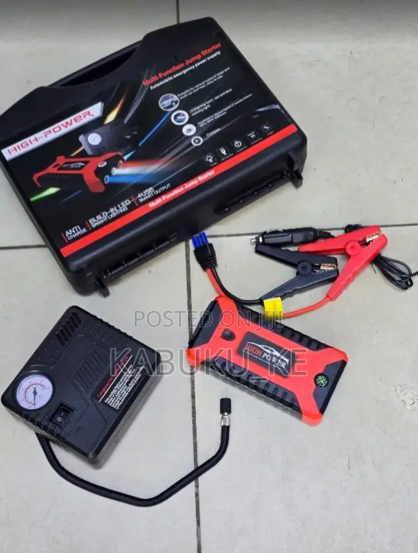 Car Jump Starter Power Bank With Air Pump Portable Battery