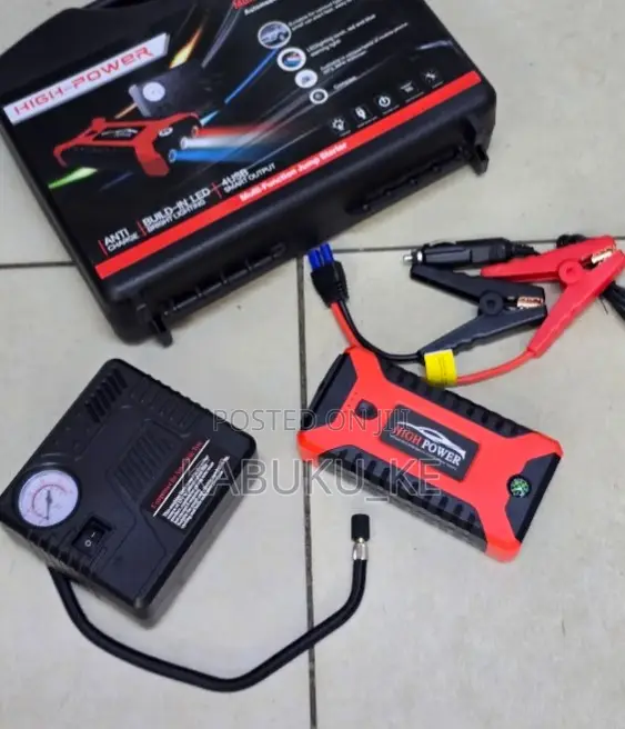 Car Jump Starter Power Bank With Air Pump Portable Battery