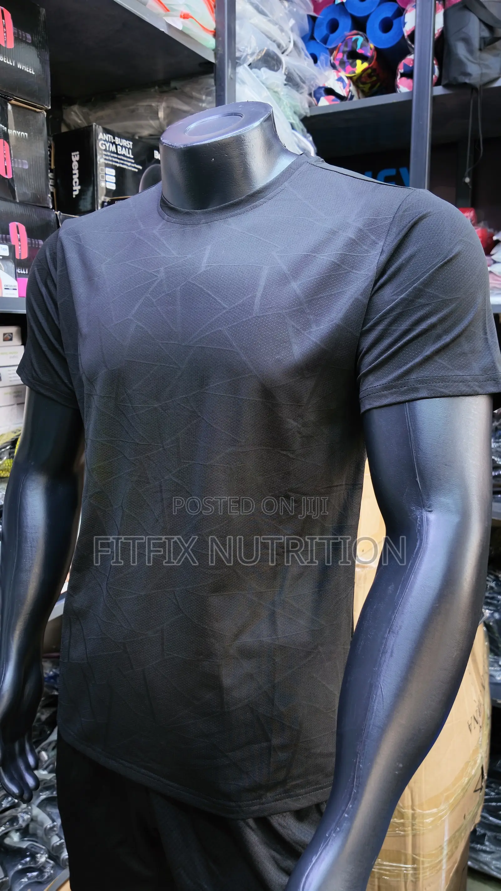Black Breathable Athletic Tshirts