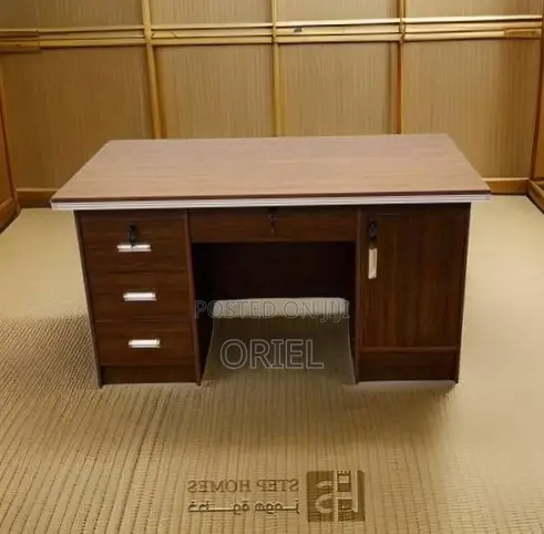 120CM Office Desk : Office Staff Room Desk With Lockable Drawers