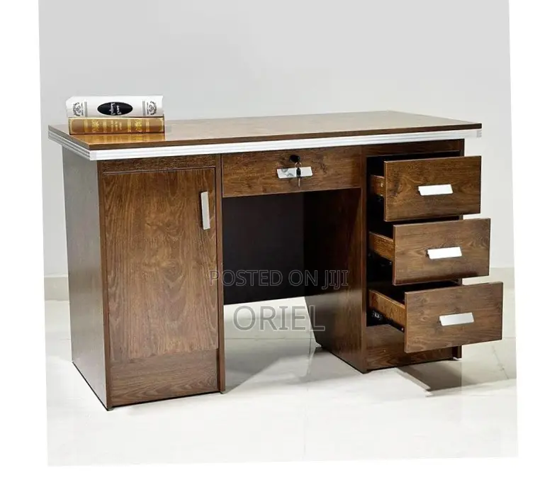 120CM Office Desk : Office Staff Room Desk With Lockable Drawers