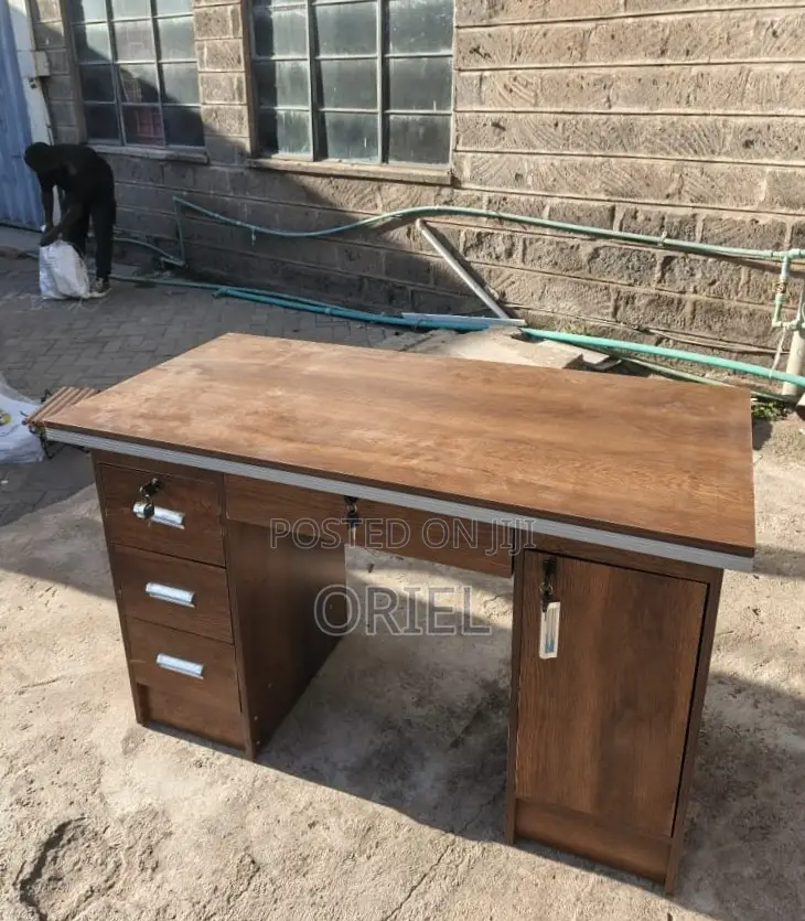 120CM Office Desk : Office Staff Room Desk With Lockable Drawers