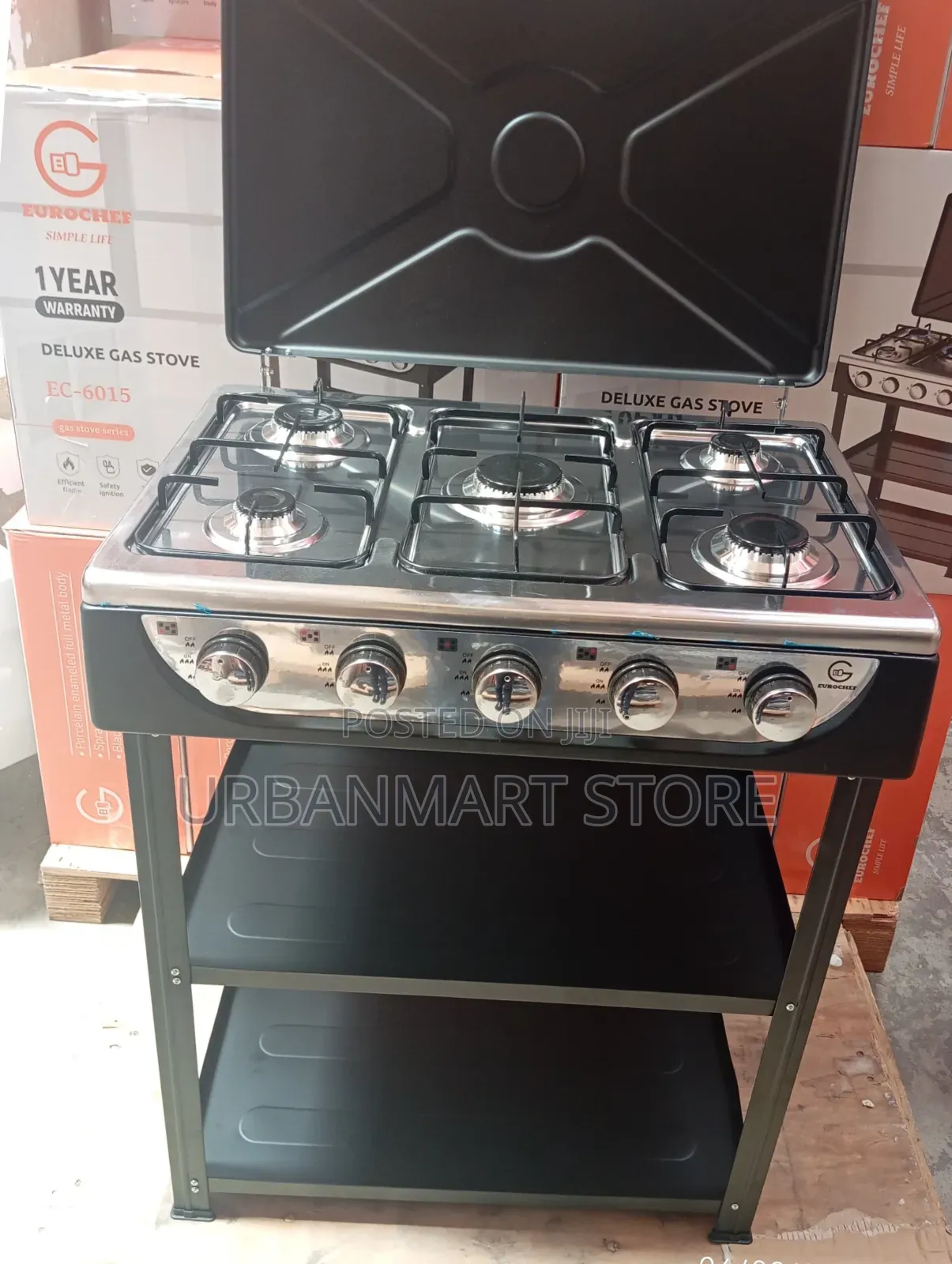 Eurochef 5 Burner Standing Cooker With Shelves