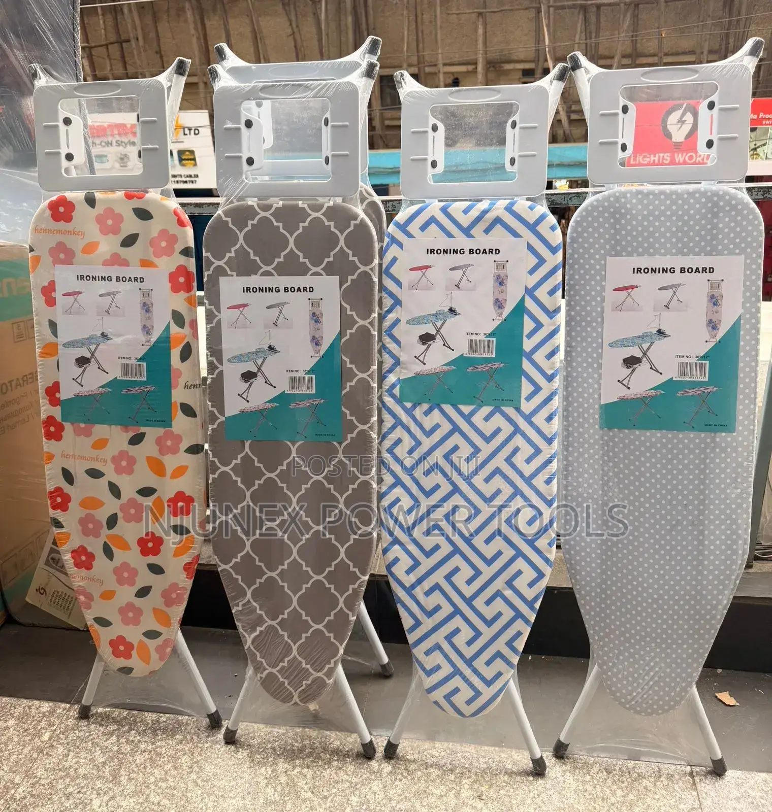 Imported Metallic Foldable Ironing Boards With Patterned Fabric Covers