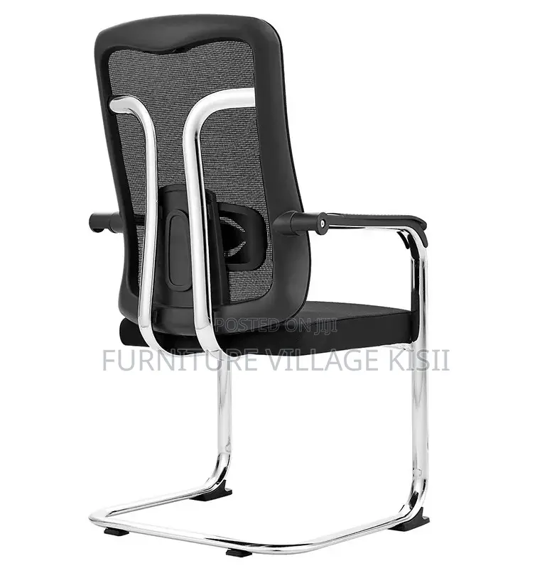 Office Chair; Black Orthopedic Mesh Guest Chair