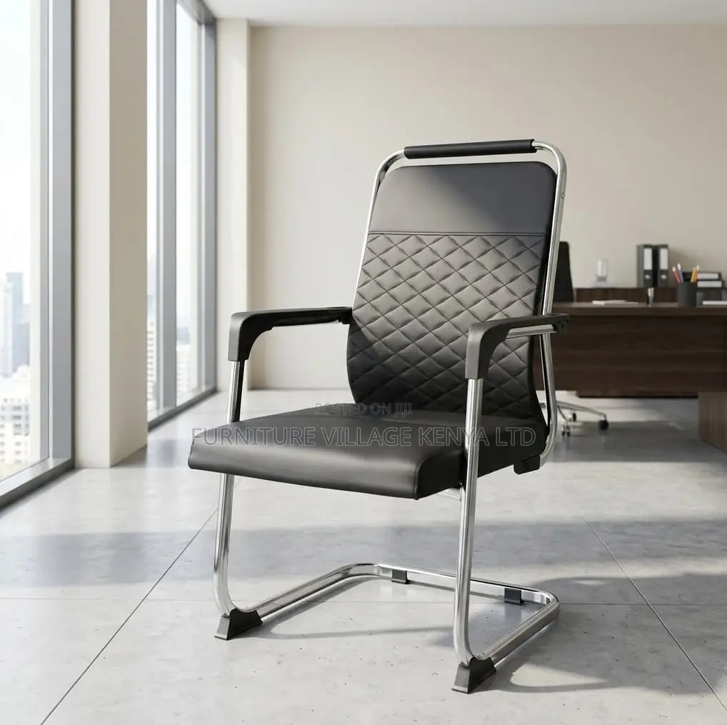 Boardroom Chair; Leather Mid Back Non Swivel Boardroom Chair