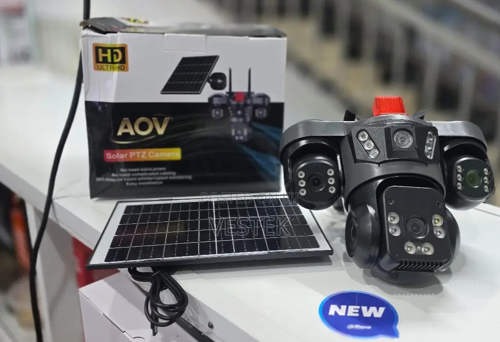 V380 Pro 4G Solar Security Camera Triple Lens Outdoor PTZ Camera