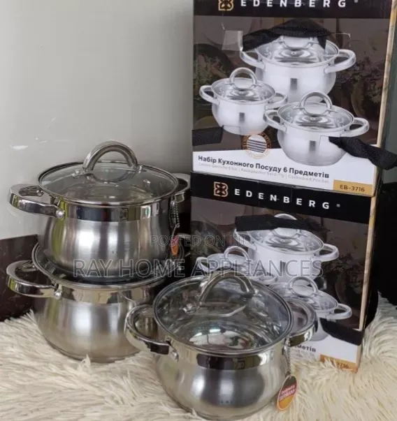 Edenburg EB-3716 Stainless Steel  Cookware Set 6 Pieces
