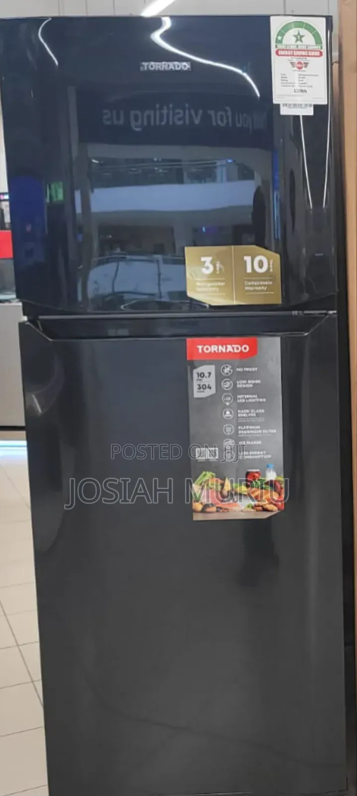 Tornado 304L Inverter Double Door Refrigerator – Energy Efficient